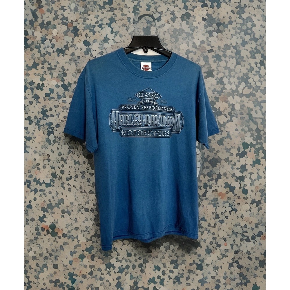 Vintage Harley Davidson Las Vegas T‎ Shirt "Rare" Mens Size Large Blue Made USA